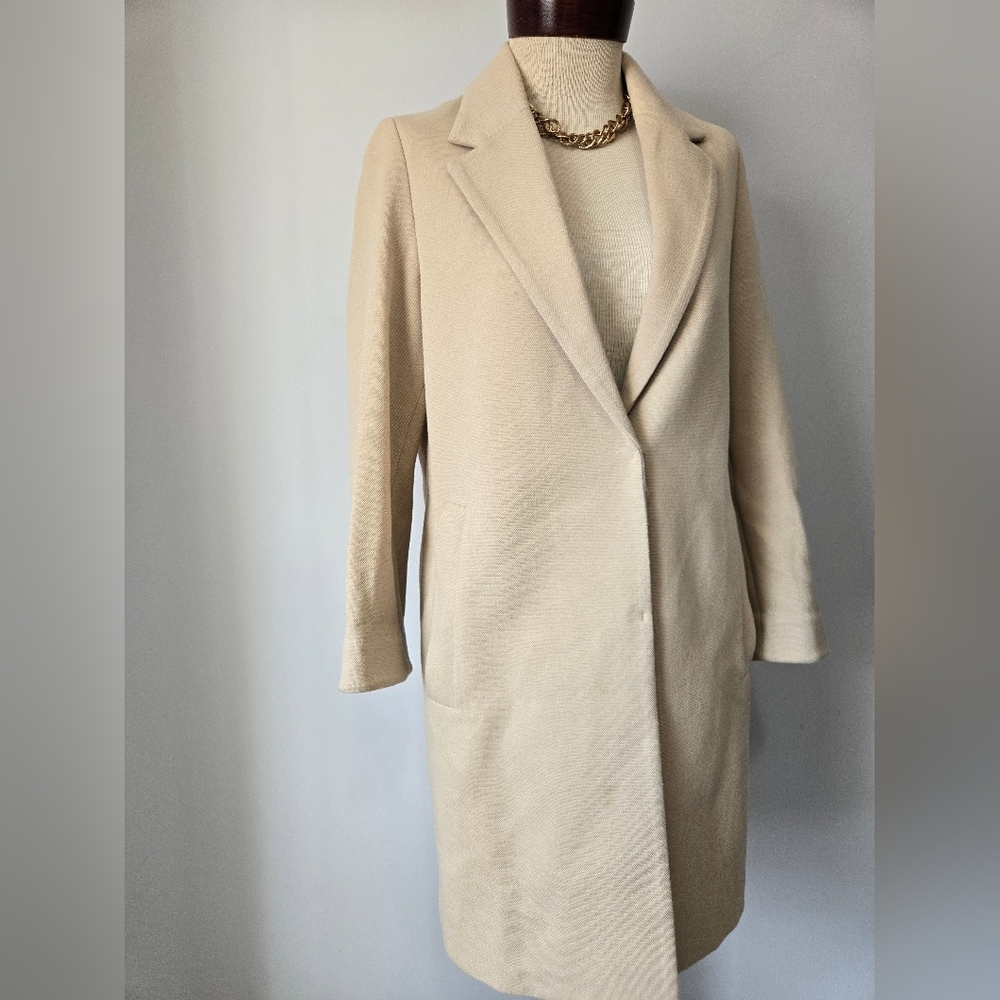 ARTICO MILANO Cream Cotton Lightweight Coat. Size M-L - Picture 2 of 13